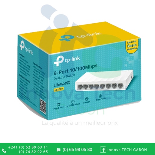 TP-LINK Switch 10/100Mbps 8 Ports LiteWave LS1008