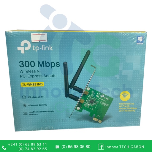 TP-LINK Carte Réseau PCI Express 300Mbps TL-WN881ND