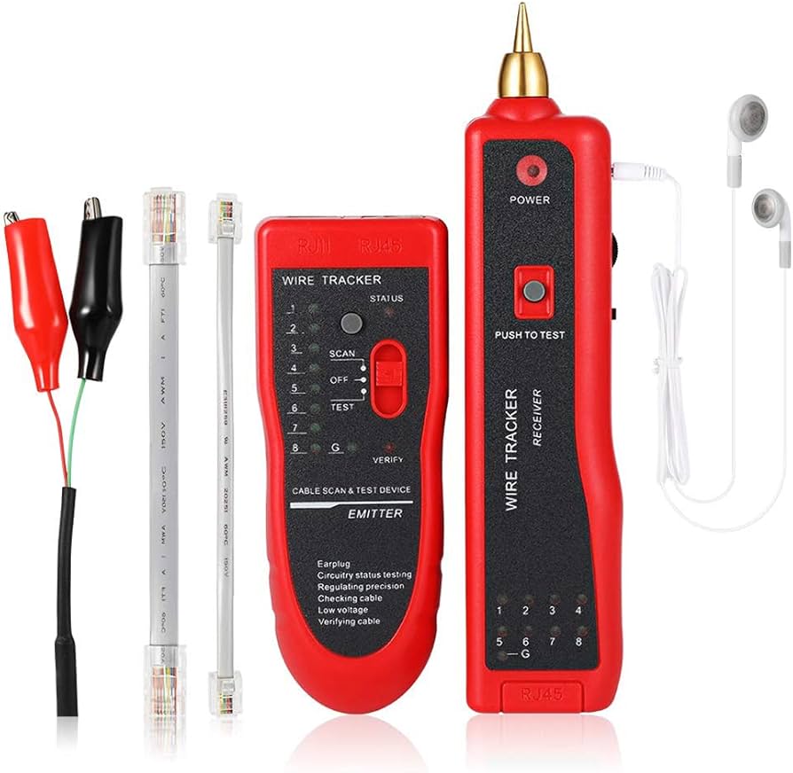 Testeur de câble TM-9,detecteur de câbles réseau LAN, détecteur de câbles téléphoniques avec lumière LED ,sonde CC