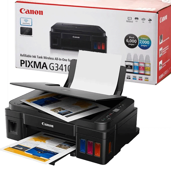 CANON Imprimante Multifonction Couleur EcoTank PIXMA G3410 A4 Wi-Fi (3 en 1) Jet d'encre 