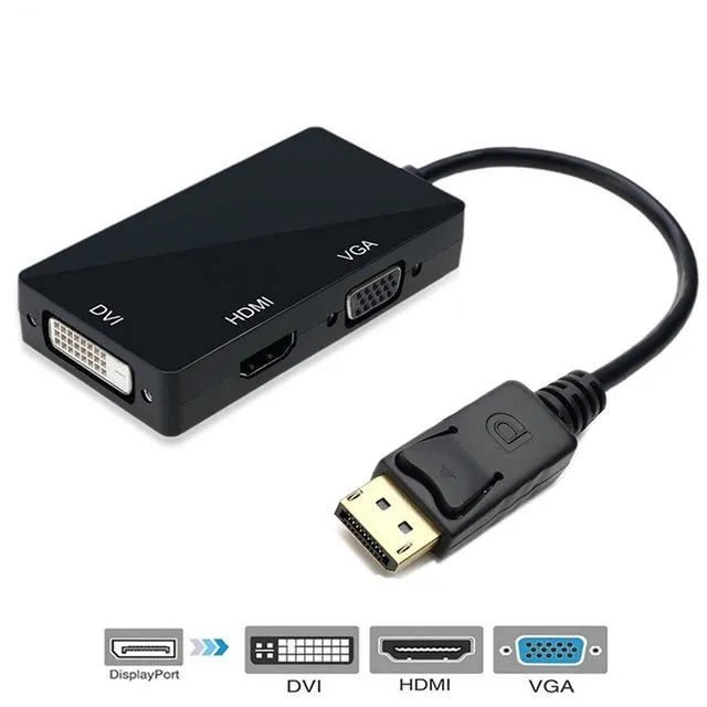 Adaptateur multiport Display Port vers VGA + HDMI + DVI