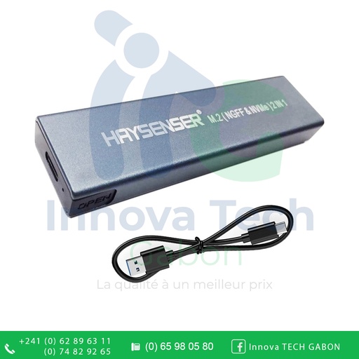 HAYSENSER Boîtier Adaptateur externe USB C pour M.2 NVMe & NGFF  SATA SSD
