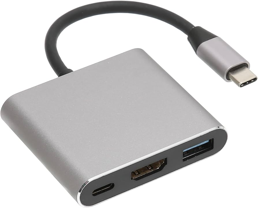 Adaptateur multiport USB C Hub, Station d'accueil USB C 3 en 1 avec HDMI