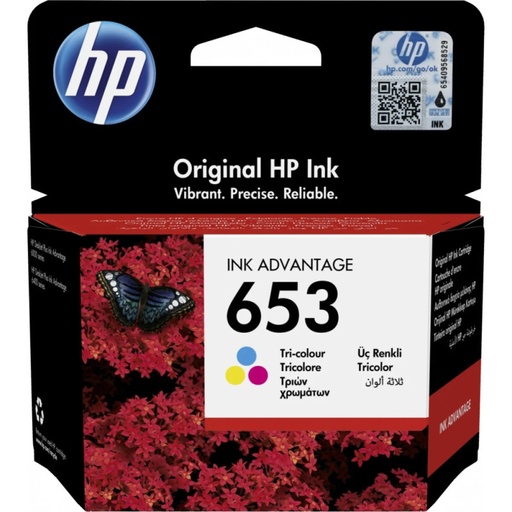 HP Encre 653 Tricolore (Jaune Cyan Bleu) 