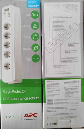 [A0002] Rallonge APC Multiprise Anti-foudre 5 prises 1,8m