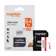 [A0542] FASTER Carte Mémoire Micro SD  avec adaptateur 64Go